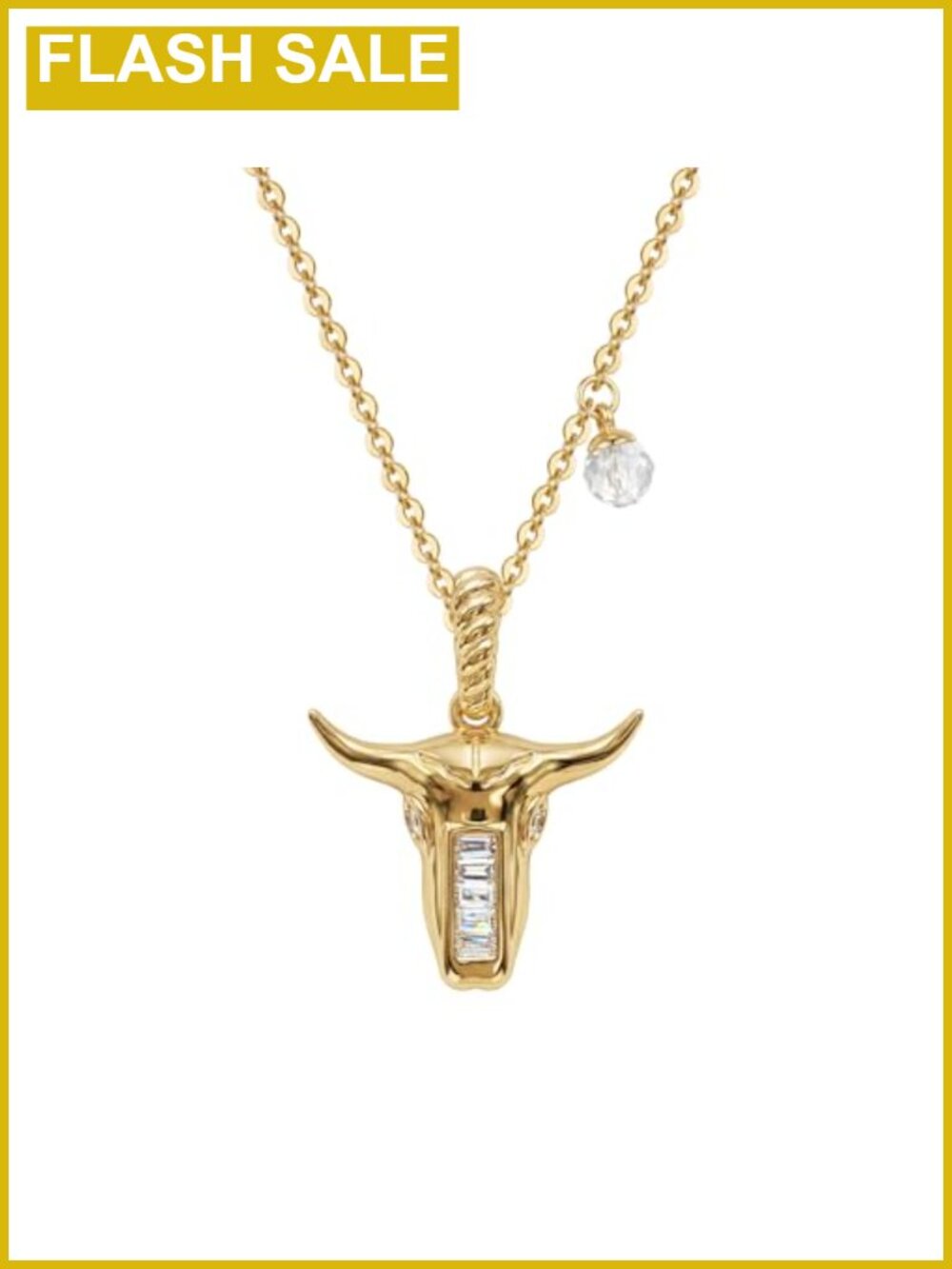 14K Gold Plated Detachable Cow Pendant Necklace